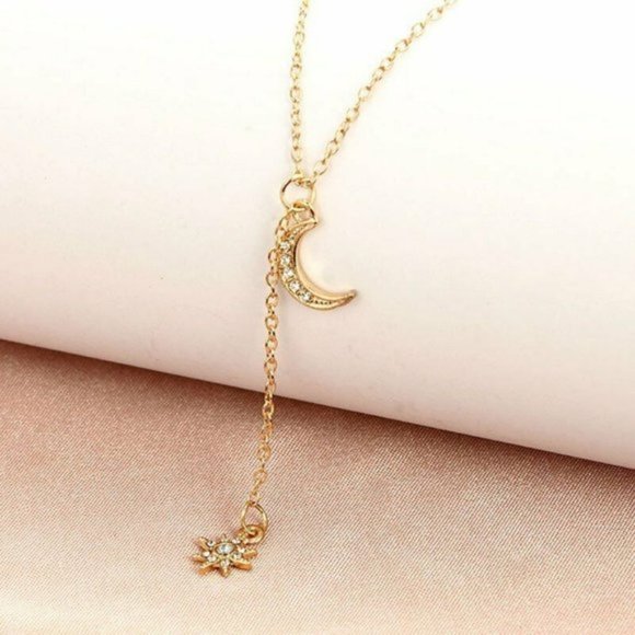 Nigth and Day Star Moon Gold " Stellar" Necklace - Picture 4 of 6